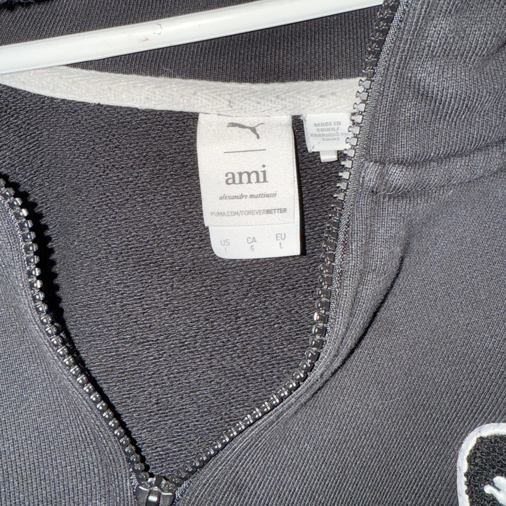 Ami puma black Hoodie with half zip up